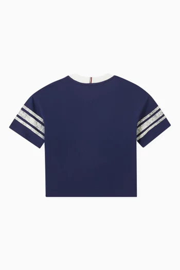 Colour-Blocked Varsity T-shirt in Cotton