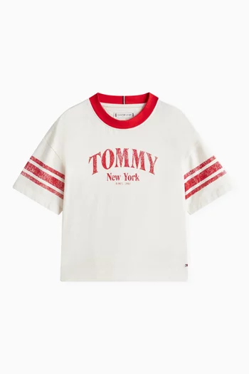 Colour-Blocked Crew Neck T-Shirt in Cotton