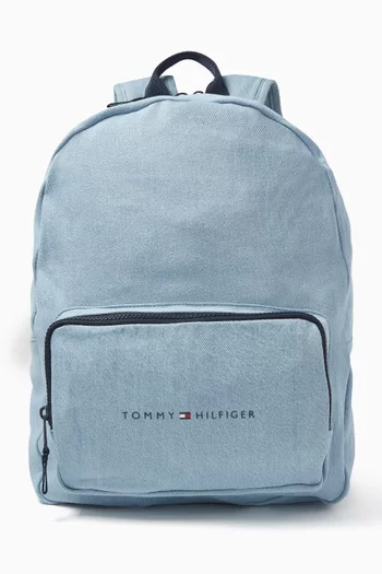 Essential Logo Backpack in Denim