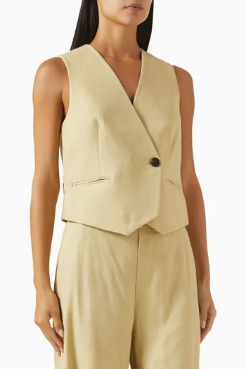 Montecito Vest Top in Linen Viscose-blend