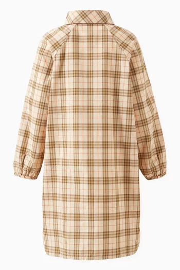 Check Shirt Dress in Cotton