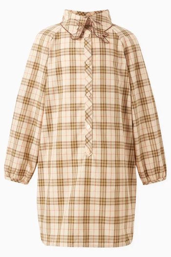 Check Shirt Dress in Cotton