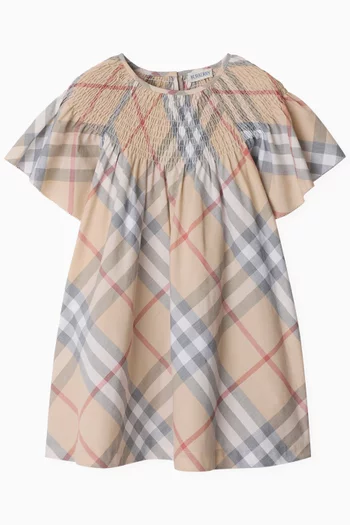 Plaid Pattern Dress in Cotton