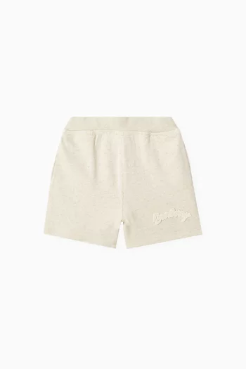 Logo-patch Shorts in Cotton-linen