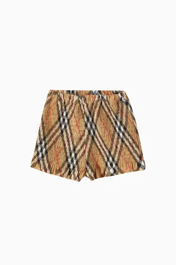 Remy Smocked Shorts in Cotton-poplin