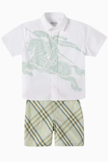 Equestrian Knight Shirt in Cotton-poplin