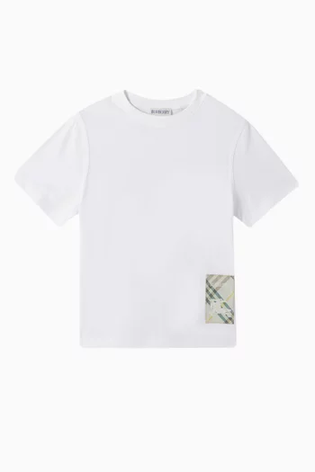 Check-patch T-shirt in Cotton