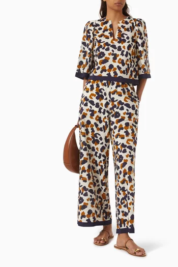 Hublot Printed Top in Silk & cotton-voile