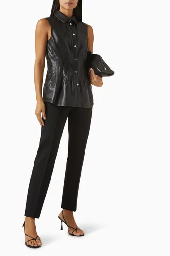 Waisted Dart Shirt in Leather