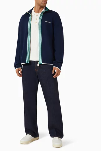 Tennis Track Top in Merino Wool