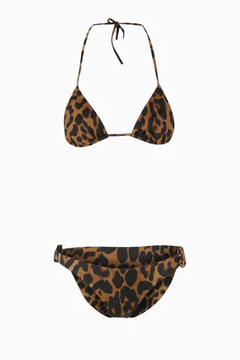 طقم بيكيني بنقشة جلد الفهد