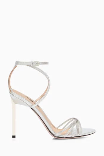 Ida 105 Sandals in Lizard-printed Leather
