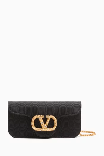 Locò Jewel Logo Clutch in Moiré