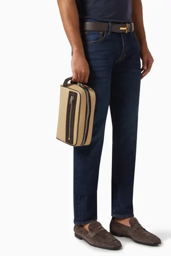 Wash Bag in Leather
