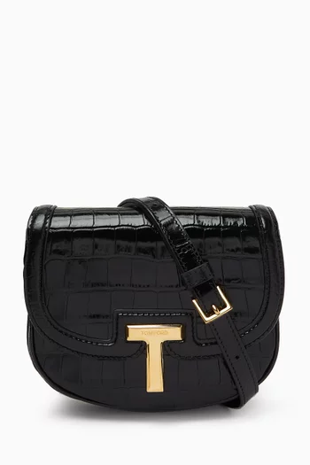 Wallis Mini Bag in Shiny Croc-embossed Leather