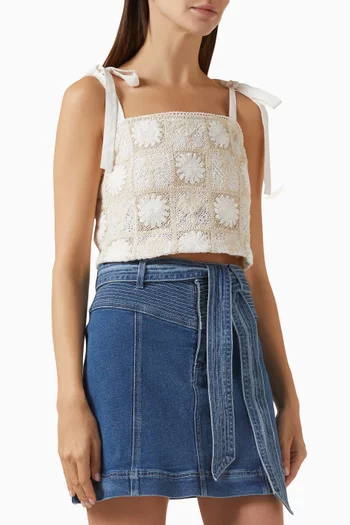 Lyria Palm Lace Crop Top