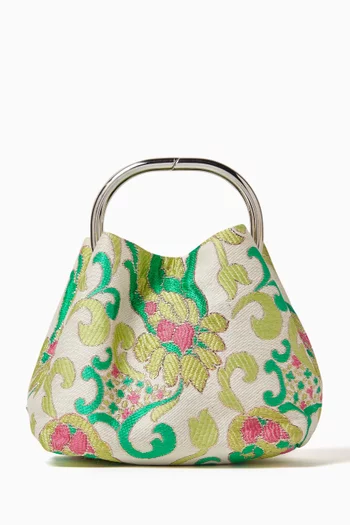 Mini Floral Bucket Bag in Brocade