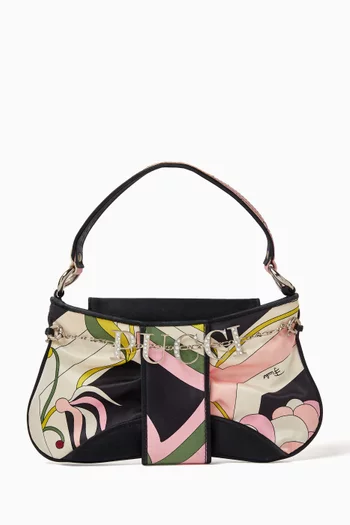 Mini Embellished Top-handle Bag in Satin