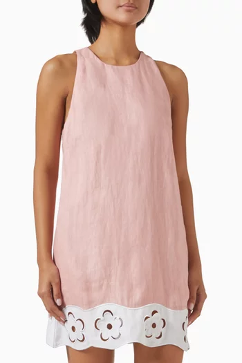 Mika Cut-out Mini Dress in Linen