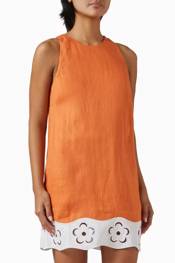 Mika Cut-out Mini Dress in Linen