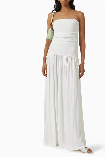Mariana Shirred Maxi Dress in Viscose Jersey