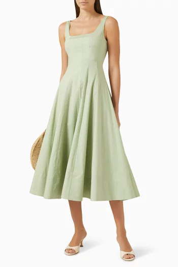 Wells Midi Dress in Cotton Blend