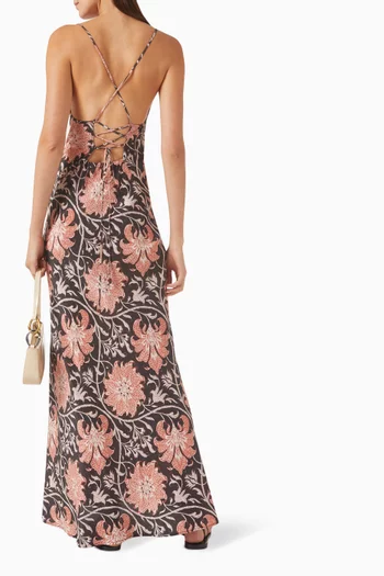 Indira Bias Slip Maxi Dress in Silk