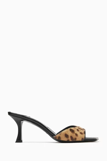 Skye 70 Leopard-print Mule Sandals in Calf Hair