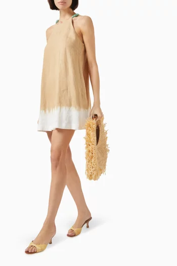 Cabo Dip-dye Mini Dress in Linen