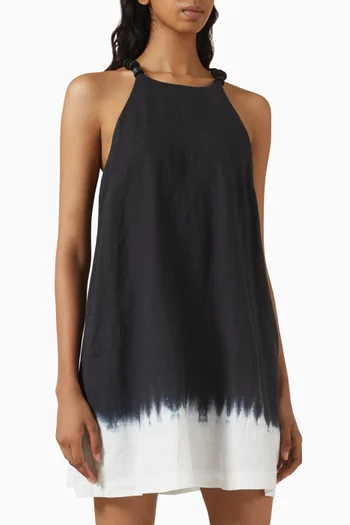 Cabo Dip-dye Mini Dress in Linen