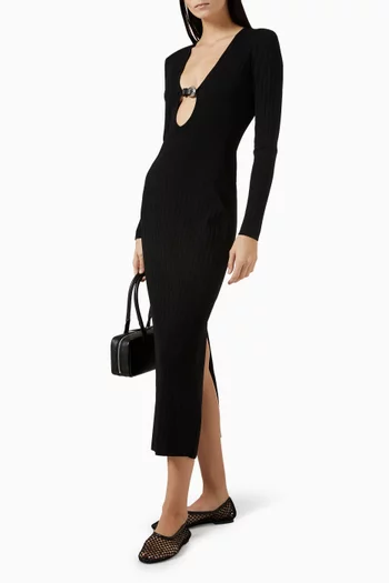 Murphy Midi Dress in Ribbed-knit