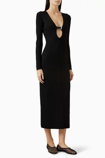 Murphy Midi Dress in Ribbed-knit