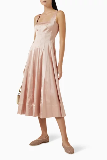 Wells Midi Dress in Satin