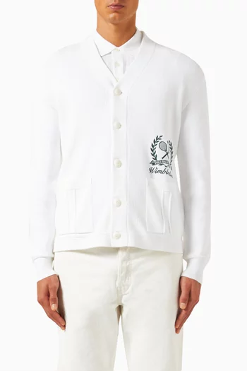 Logo Varsity Cardigan in Cotton-knit