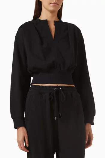 Cropped Sweatshirt in Cotton