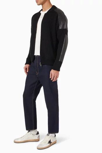 Knitted Zip-up Jacket in Merino Wool