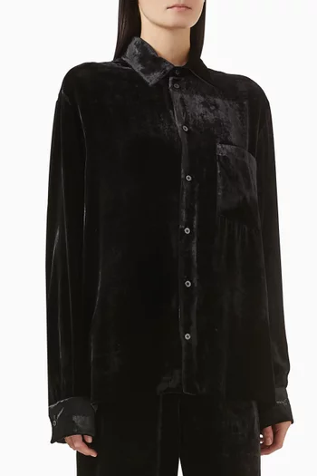 Unisex Boxy-fit Shirt in Viscose-silk Blend