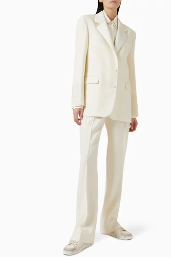 Straight-leg Pants in Viscose-wool Blend