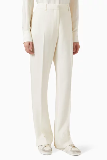 Straight-leg Pants in Viscose-wool Blend
