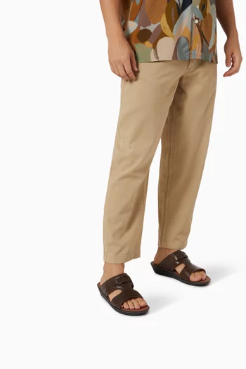 T Sandals in Leather