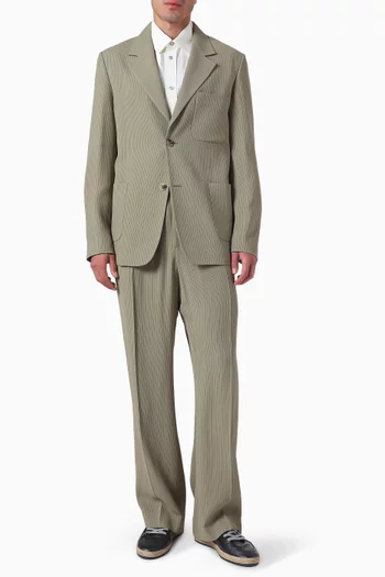 Pinstripe Single-breasted Jacket in Viscose-blend