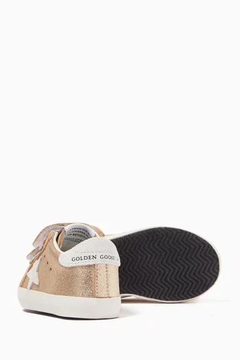 Baby School Sneakers in Metallic Leather