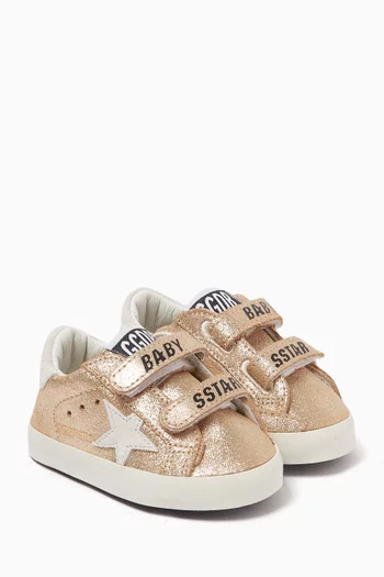 Baby School Sneakers in Metallic Leather