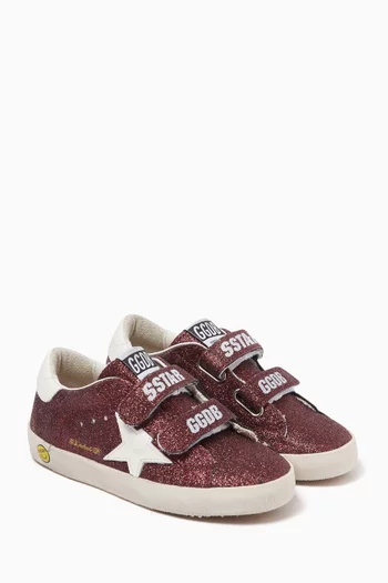 Old School Glitter Sneakers in Leather