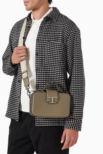 Mini Camera Crossbody Bag in Leather