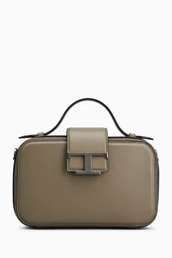 Mini Camera Crossbody Bag in Leather