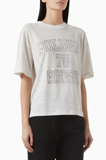 Logo Print T-shirt in Linen