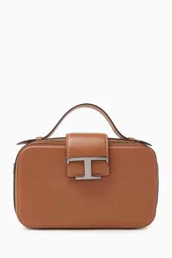 Mini Camera Crossbody Bag in Leather