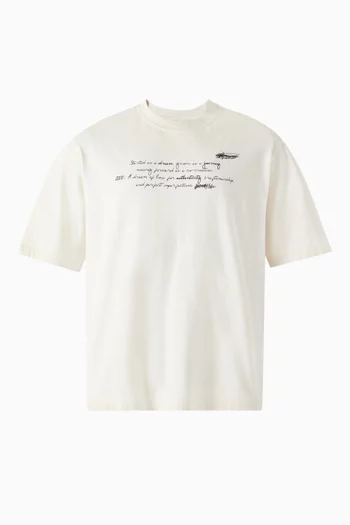 Unisex Lettering Print T-shirt in Cotton