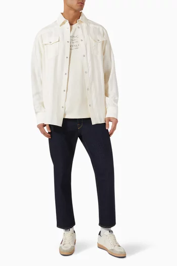 Striped Oversized Shirt in Viscose Blend